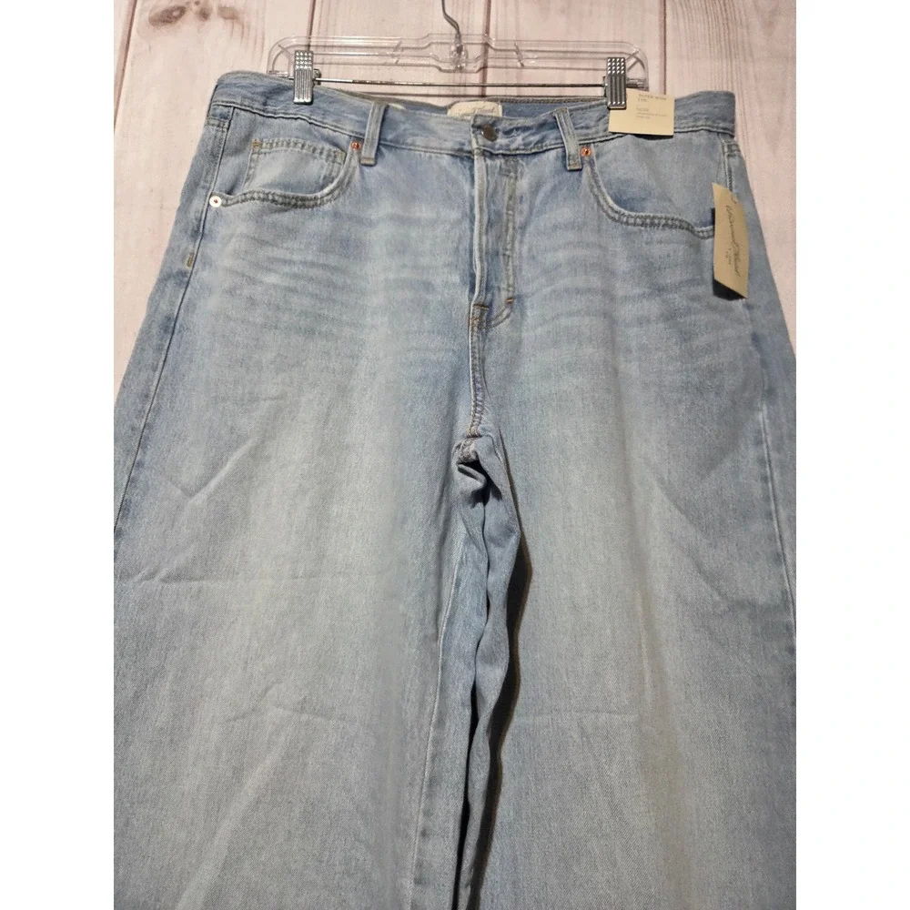 Universal Thread Super Wide Leg Jeans Light Wash Mid Rise Denim Womens 14R New - Picture 4 of 8